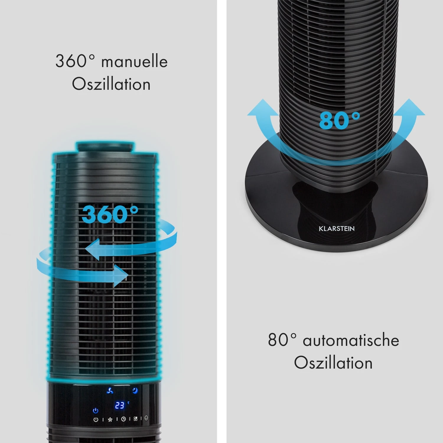 Twister Turmventilator 45 W | 343 M³/h Oszillation Touch Fernbedienung 7 Twister Turmventilator 45 W | 343 M³/h Oszillation Touch Fernbedienung – Bild 5