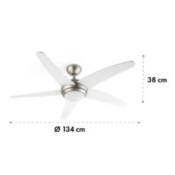 Bolero 2-in-1-Deckenventilator 134cm Leuchte 55W Fernbedienung Weiß -Klarstein 10034683 yy 0007 logo Klarstein Bolero 2in1 Deckenventilator weiss