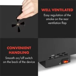 Flintstone Räucherofen 1600W Thermometer Edelstahl Elektrisch 20 Flintstone Räucherofen 1600W Thermometer Edelstahl Elektrisch -Klarstein 10034702 yy 0009 logo Klarstein NES C16