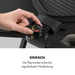 Gatsby Elektrogrill 2000W Antihaft-Grillfläche Seitentische Schwarz -Klarstein 10034706 de 0005 logo