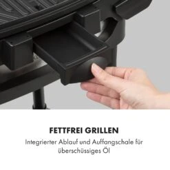 Gatsby Elektrogrill 2000W Antihaft-Grillfläche Seitentische Schwarz -Klarstein 10034706 de 0008 logo