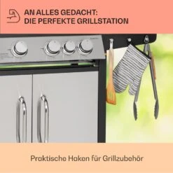Tomahawk Gasgrill 4x3,6 KW + 2,7 KW Brenner 66x43,5 Cm Grill Edelstahl -Klarstein 10034710 de 0007 usp
