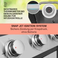 Tomahawk Gasgrill 3 X 3,6 KW Brenner 60 X 43,5 Cm Grill Edelstahl -Klarstein 10034711 de 0004 usp