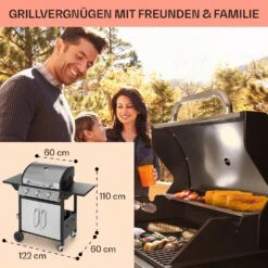 Tomahawk Gasgrill 3 X 3,6 KW Brenner 60 X 43,5 Cm Grill Edelstahl -Klarstein 10034711 de 0006 usp