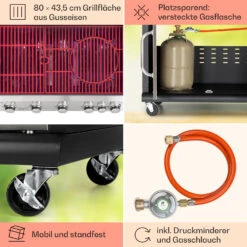 Tomahawk Gasgrill 5x3,6 KW + 2,7 KW Brenner 80x43,5 Cm Grill Edelstahl -Klarstein 10034712 de 0005 usp