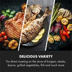 Delicatessa Grill Pan Grillplatte Induktionskochfeld Zubehör 43,5x23cm -Klarstein 10034722 yy 0004 logo Klarstein Delicatessa Grill Pan Grillplatte