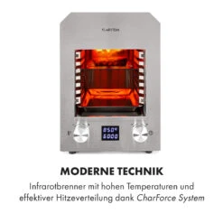 Hannibal Hochtemperaturgrill Indoor 2.200W 850°C Edelstahl Silber -Klarstein 10034803 de 0003 logo