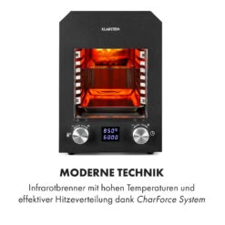 Hannibal Hochtemperaturgrill Indoor 2.200W 850°C Edelstahl Schwarz -Klarstein 10034804 de 0003 logo