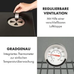 Pasadena Gas-Räuchergrill 2,5 KW Heizleistung 180 °C / 350 °F Max. -Klarstein 10034818 de 0006 logo
