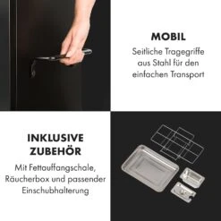 Pasadena Gas-Räuchergrill 2,5 KW Heizleistung 180 °C / 350 °F Max. -Klarstein 10034818 de 0009 logo