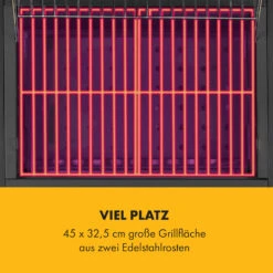 Meat Machine Holzkohlegrill BBQ 45x32,5cm Thermometer Bodenrollen -Klarstein 10034819 de 0003 logo