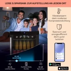 Coachella 50 Weinkühlschrank 47 Liter WiFi-Funktion Hintergrundbeleuchtung Edelstahl -Klarstein 10034822 de 0003 logo