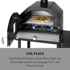 Pizzaiolo Pro Pizza-Gasgrill 76x143x66cm Schamottestein Stahl Mobil -Klarstein 10034844 de 0003 logo
