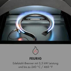 Pizzaiolo Pro Pizza-Gasgrill 76x143x66cm Schamottestein Stahl Mobil -Klarstein 10034844 de 0005 logo