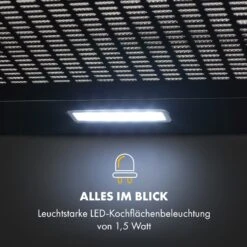 Capannina Unterbau-Abzugshaube 60cm 166m³/h LED Edelstahl Schwarz -Klarstein 10034861 de 0004 logo