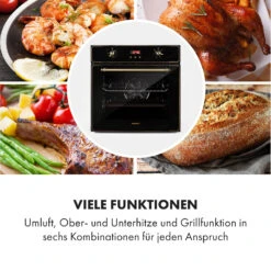 Elizabeth Einbaubackofen Retro 2200 Watt 70l Messingoptik Display -Klarstein 10034880 de 0004 logo