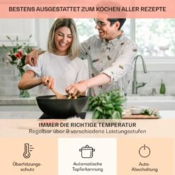 Kochheld Doppel-Induktionskochfeld 2900W Dreh-Regler Glas Schwarz -Klarstein 10034946 de 0005 usp