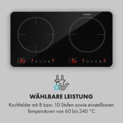 Cookio Kochfeld Induktion Freistehend 3500 W Bis 240 °C Glaskeramik -Klarstein 10034949 de 0004 logo