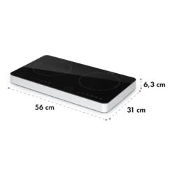 Cookio Kochfeld Induktion Freistehend 3500 W Bis 240 °C Glaskeramik -Klarstein 10034949 yy 0009 logo Klarstein Cookio Doppel Induktionskochfeld schwarz