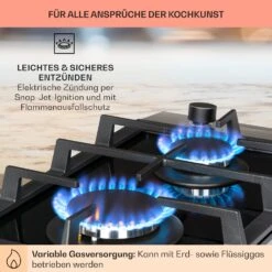 Alchemist Domino Gaskochfeld 2-flammig Aluminium-Brenner Glaskeramik -Klarstein 10034968 de 0005 usp