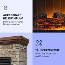 Etna Elektrokamin 1800W Wochentimer Fernbedienung LED -Klarstein 10035042 de 0005 logo