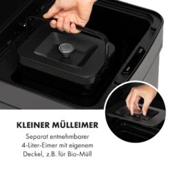 Touchless Black Stainless Steel Müllsammler Sensor 72L 4 Behälter ABS / PP / Edelstahl Schwarz -Klarstein 10035097 de 0004 logo