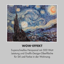 Wonderwall Air Art Smart Infrarotheizung 80x60cm 500W Wandmontage Sternennacht -Klarstein 10035124 de 0005 logo