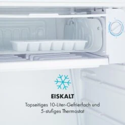 Spitzbergen Uni Kühlschrank 91 Liter 10-Liter-Gefrierfach 2 Böden -Klarstein 10035192 de 0007 logo