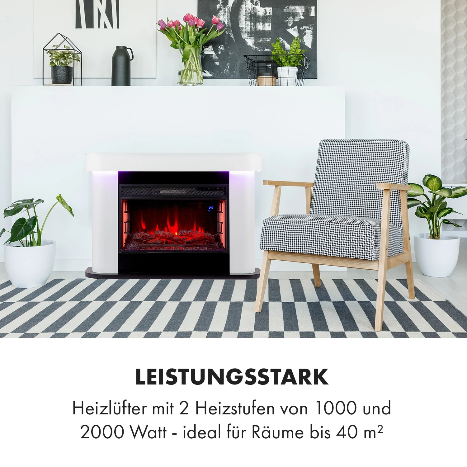 Aargau Smart Elektrischer Kamin 1000/2000W LED 18-27 °C Wochentimer 8 Aargau Smart Elektrischer Kamin 1000/2000W LED 18-27 °C Wochentimer – Bild 6