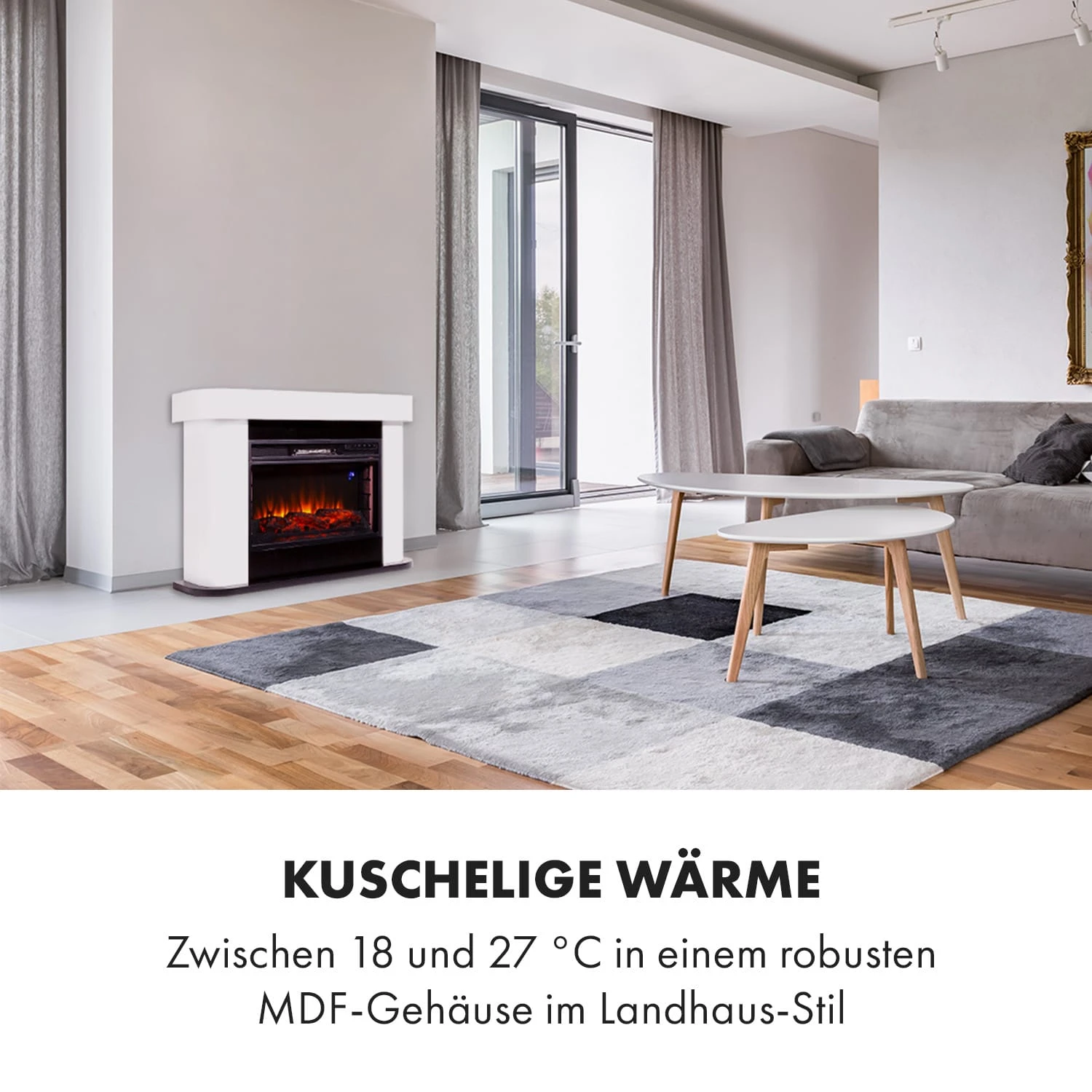 Aargau Smart Elektrischer Kamin 1000/2000W LED 18-27 °C Wochentimer 9 Aargau Smart Elektrischer Kamin 1000/2000W LED 18-27 °C Wochentimer – Bild 7