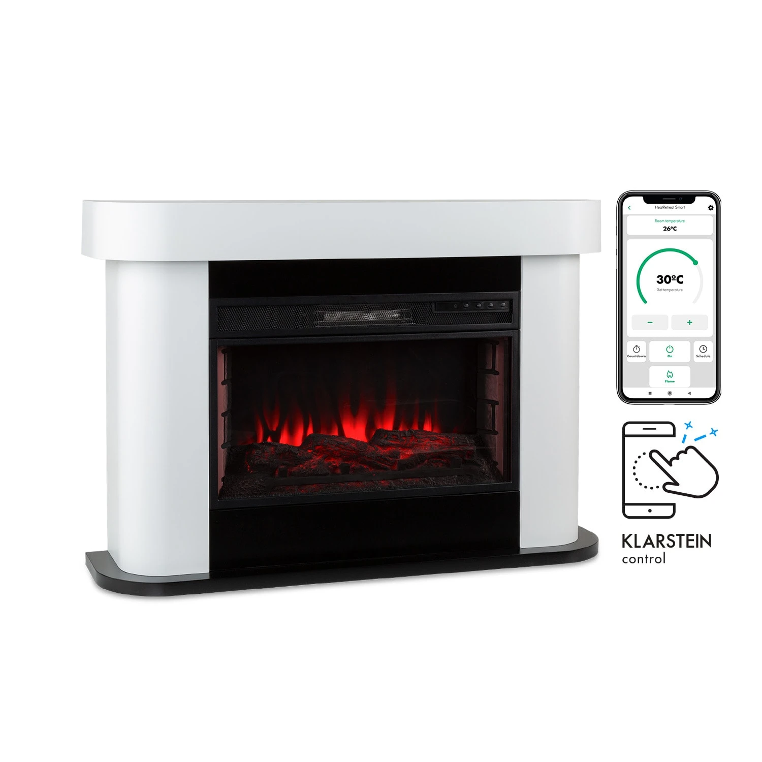 Aargau Smart Elektrischer Kamin 1000/2000W LED 18-27 °C Wochentimer 3 Aargau Smart Elektrischer Kamin 1000/2000W LED 18-27 °C Wochentimer