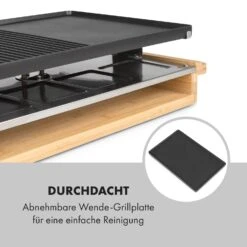 Tournedo Raclette 1200W Aluminiumguss 8 Personen Holz-Dekor -Klarstein 10035219 de 0007 logo