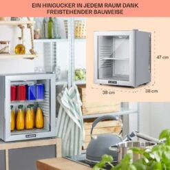 Brooklyn 24 Mini-Kühlschrank Glastür LED Ablage -Klarstein 10035224 DE 0006 usp