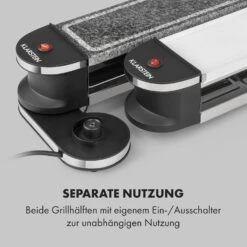 Tenderloin 50/50 Raclette-Grill 1200W 8 Personen Natursteinplatte Metallgrillplatte 14 Tenderloin 50/50 Raclette-Grill 1200W 8 Personen Natursteinplatte Metallgrillplatte -Klarstein 10035260 de 0005 logo