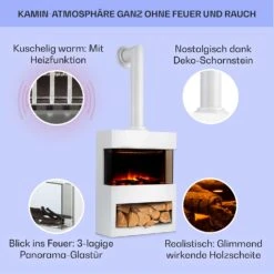 Zermatt Elektrischer Kamin 900/1800W Thermostat Flammenillusion -Klarstein 10035264 de 0002 usp