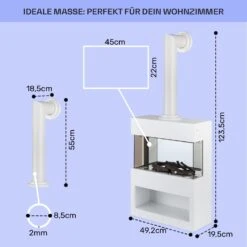 Zermatt Elektrischer Kamin 900/1800W Thermostat Flammenillusion -Klarstein 10035264 de 0005 usp