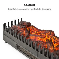 Kamini FXL Elektrischer Kamin Kamineinsatz 1000/2000W 2W LED Schwarz -Klarstein 10035275 de 0004 logo