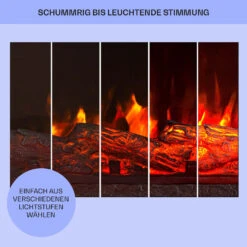 Kamini FXL Elektrischer Kamin Kamineinsatz 1000/2000W 2W LED Schwarz -Klarstein 10035275 de 0008 usp