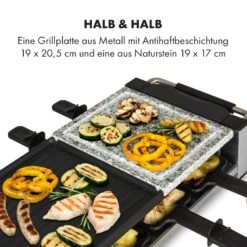 Bistecca Raclette 1200W Metall / Stein 8 Personen Kontroll-LED -Klarstein 10035293 de 0004 logo