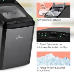 Partytime Eiswürfelmaschine Klareis 15kg/24h Edelstahl -Klarstein 10035295 de 0004 usp