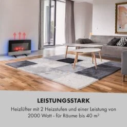 Basel Baseline Elektrokamin 2000 Watt 2 Heizstufen 7 Farben Glas -Klarstein 10035296 de 0006 logo