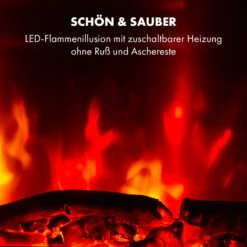 Basel Baseline Elektrokamin 2000 Watt 2 Heizstufen 7 Farben Glas -Klarstein 10035296 de 0008 logo