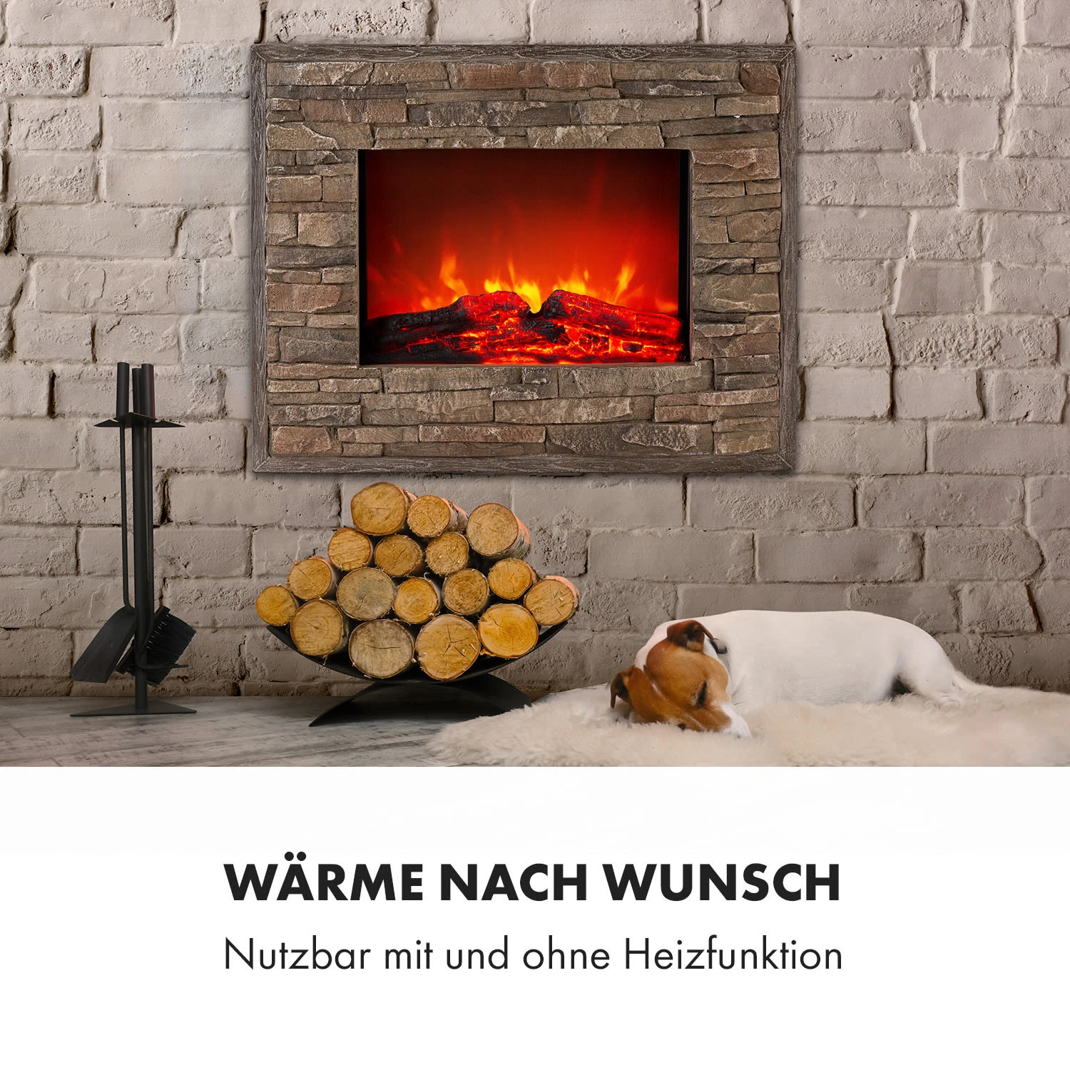 Alpbach Elektrischer Kamin 1800W 2 Heizstufen 65 Cm Stein-Optik 8 Alpbach Elektrischer Kamin 1800W 2 Heizstufen 65 Cm Stein-Optik – Bild 6