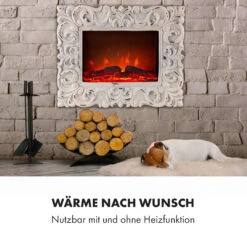 Alpbach Snow Elektrischer Kamin 1800W 2 Heizstufen 65 Cm Weißer Rahmen -Klarstein 10035315 de 0006 logo