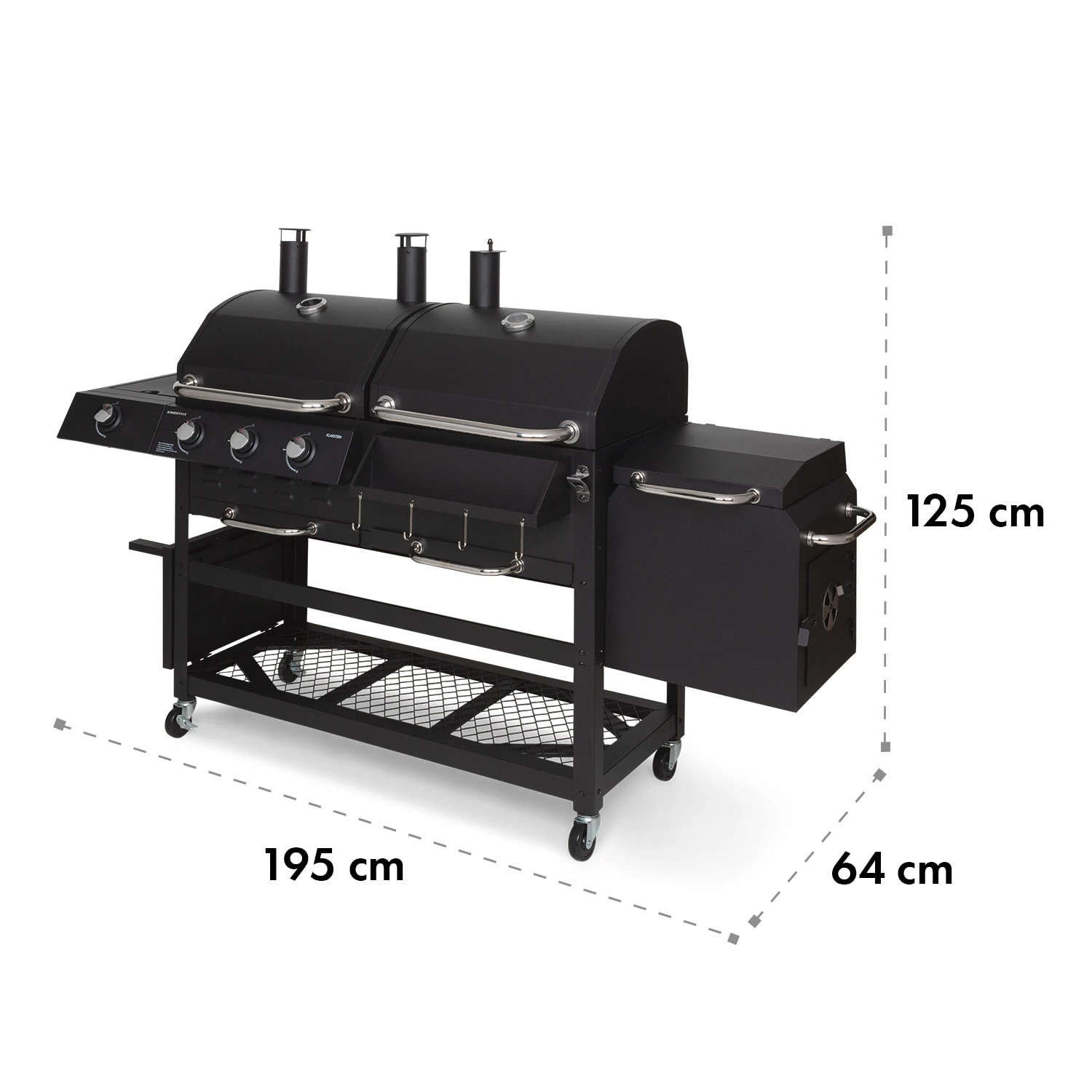 Kingsville Smoker Kombigrill Gas Kohle Smoker 13,5kW 3+1 Brenner 13 Kingsville Smoker Kombigrill Gas Kohle Smoker 13,5kW 3+1 Brenner – Bild 11