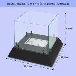Phantasma Cubo Ethanol-Kamin Rauch- & Geruchlos Edelstahl-Brenner Sicherheitsglas -Klarstein 10035458 de 0005 usp