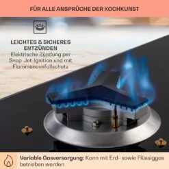 Trifecta 5 Gaskochfeld 5-flammig Triangle-Brenner Glaskeramik -Klarstein 10035470 de 0005 usp