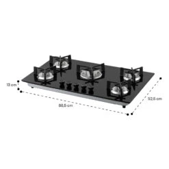 Trifecta 5 Gaskochfeld 5-flammig Triangle-Brenner Glaskeramik -Klarstein 10035470 yy 0011 dimensions