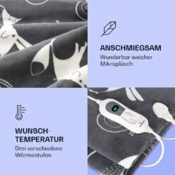 Dr. Watson XXL Heizdecke 3 Stufen Waschbar 200x180cm Coral Fleece -Klarstein 10035503 de 0003 logo