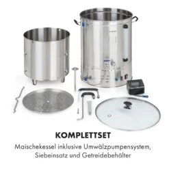 Brauheld Pro Maischekessel 3300W 70L 30-100°C Umwälzpumpe Edelstahl -Klarstein 10035516 de 0008 logo